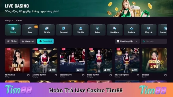 Hoàn Trả Live Casino Tim88