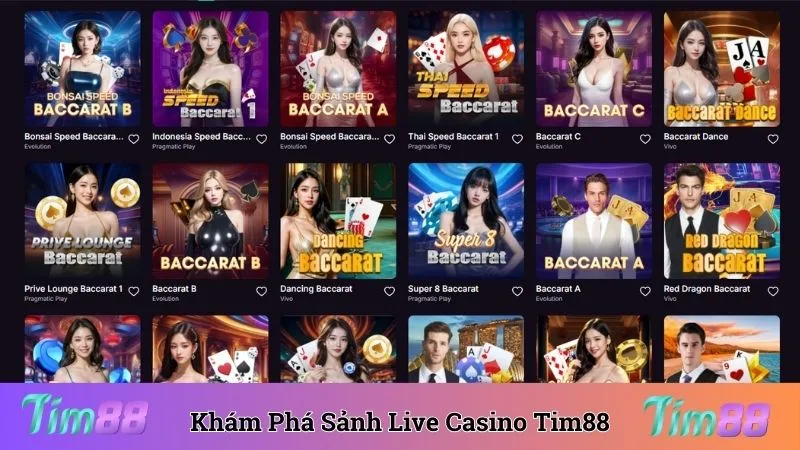 Khám phá điều tuyệt vời tại sảnh live casino Tim88