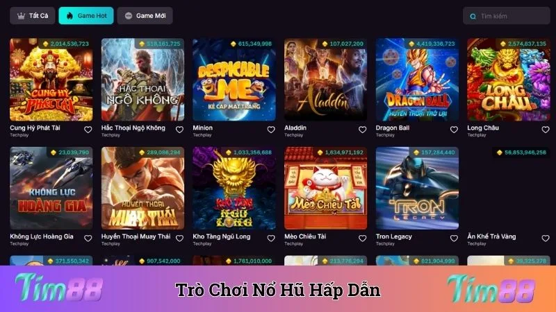 Trò chơi game nổ hũ có đa dạng chủ đề hấp dẫn