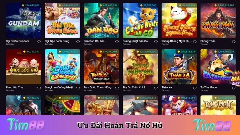Ưu đãi hoàn trả mỗi ngày càng được áp dụng ở danh mục nổ hũ
