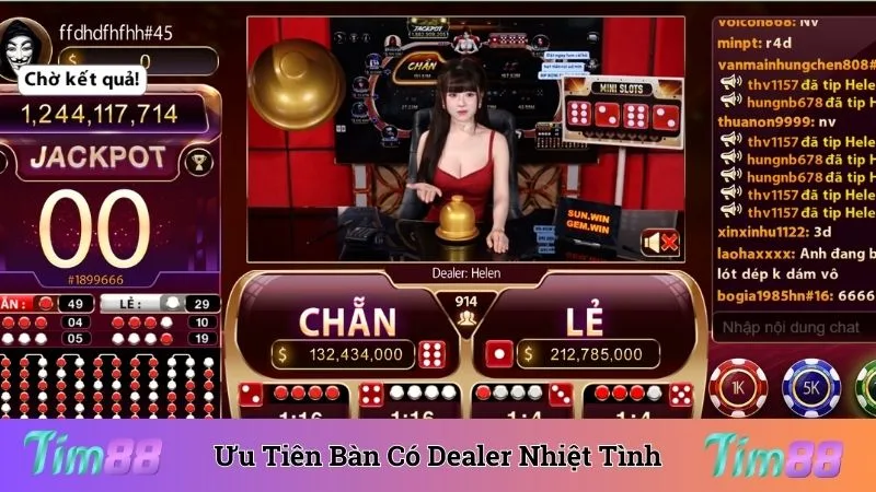Nên ưu tiên bàn chơi có dealer người thật chuyên nghiệp