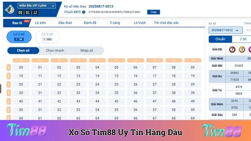 Xổ số Tim88 là danh mục hoạt động uy tín hàng đầu
