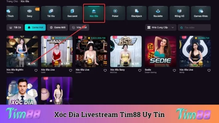 Xóc Đĩa Livestream Tim88